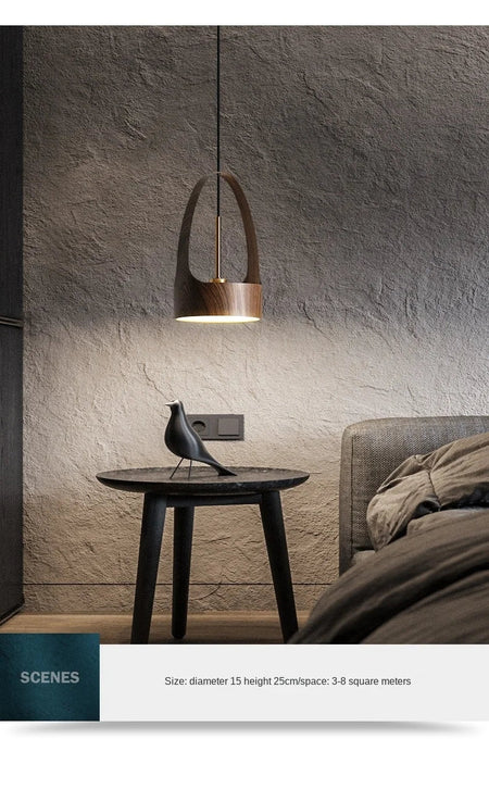 Luminaire Élégant en Bois de Noyer Design Nordique IL527384-ILLUMEEN.COM