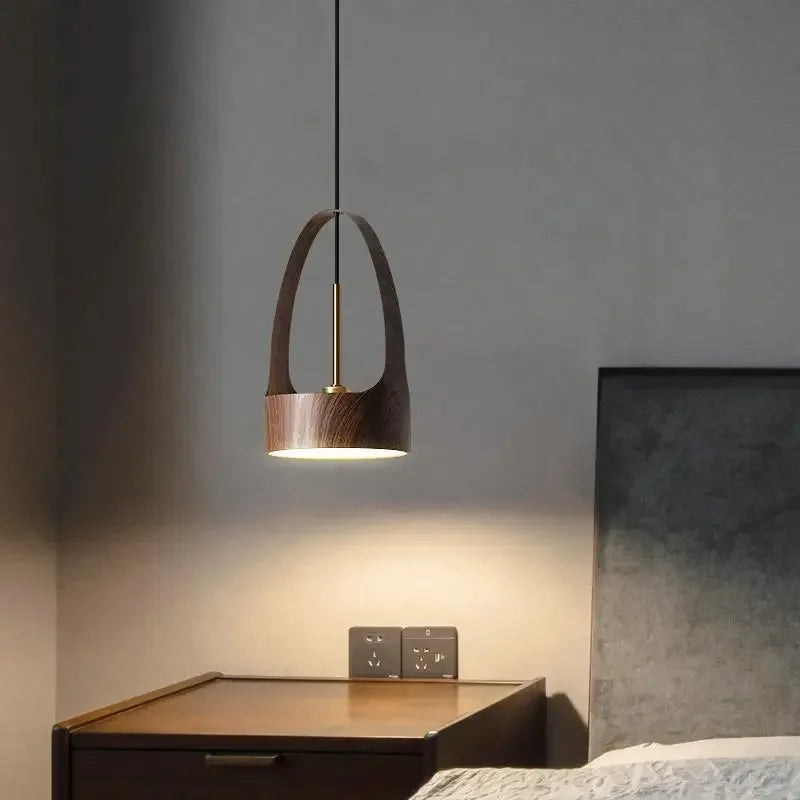 Luminaire Élégant en Bois de Noyer Design Nordique IL527384-ILLUMEEN.COM