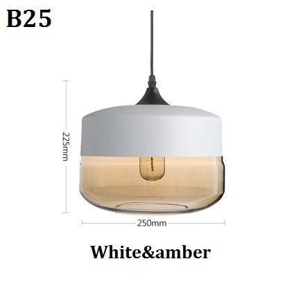 Luminaire Élégant en Bois Noir et Verre Ambré IL593827-ILLUMEEN.COM