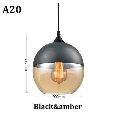 Luminaire Élégant en Bois Noir et Verre Ambré IL593827-ILLUMEEN.COM