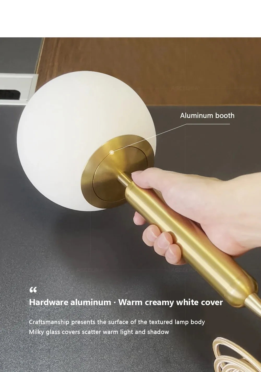 Luminaire Élégant en Boule Dorée - IL198374-ILLUMEEN.COM