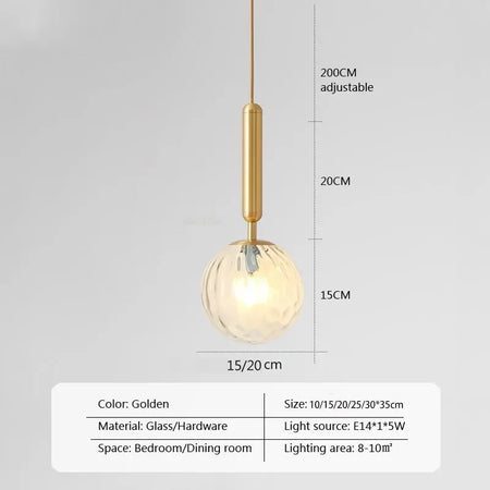 Luminaire Élégant en Boule Dorée - IL198374-ILLUMEEN.COM