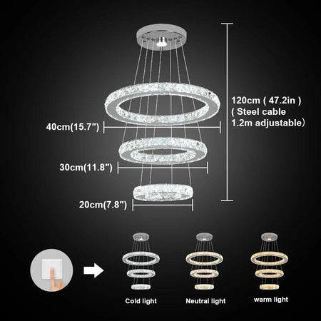 Luminaire Élégant en Cristal avec Télécommande IL123456-ILLUMEEN.COM