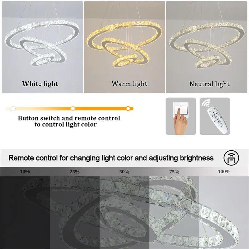 Luminaire Élégant en Cristal avec Télécommande IL123456-ILLUMEEN.COM