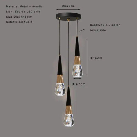Luminaire Élégant en Diamant Or et Noir IL527391-ILLUMEEN.COM