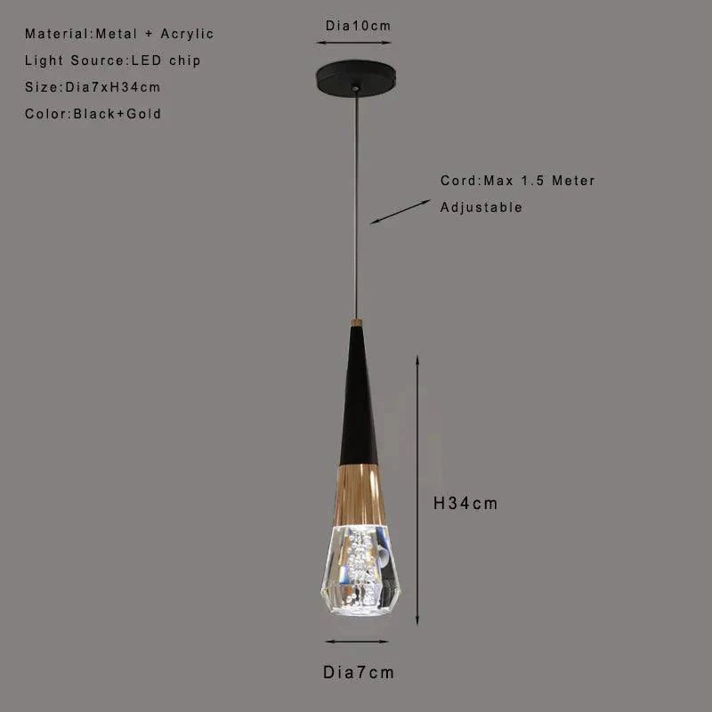 Luminaire Élégant en Diamant Or et Noir IL527391-ILLUMEEN.COM