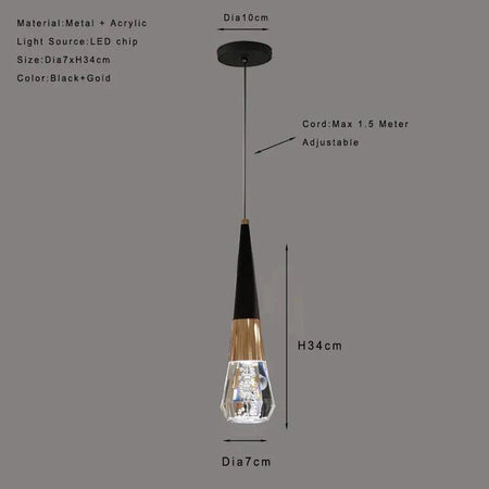 Luminaire Élégant en Diamant Or et Noir IL527391-ILLUMEEN.COM