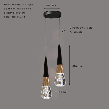 Luminaire Élégant en Diamant Or et Noir IL527391-ILLUMEEN.COM