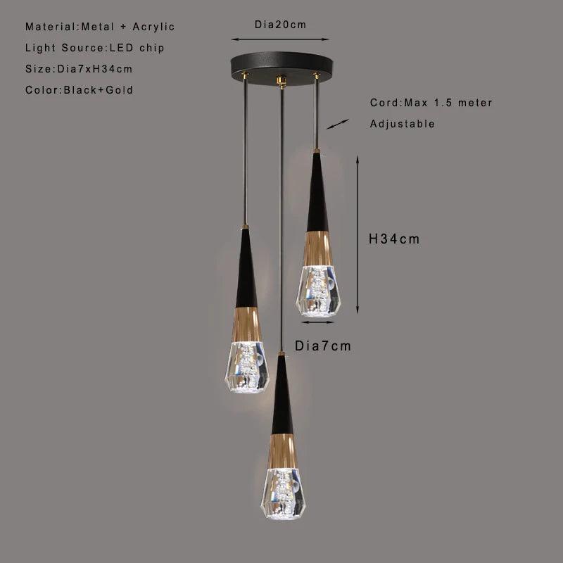 Luminaire Élégant en Diamant Or et Noir IL527391-ILLUMEEN.COM