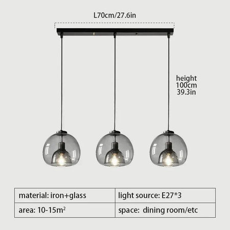 Luminaire Élégant en Fer Forgé et Verre Fumé IL573248-ILLUMEEN.COM