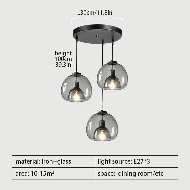 Luminaire Élégant en Fer Forgé et Verre Fumé IL573248-ILLUMEEN.COM