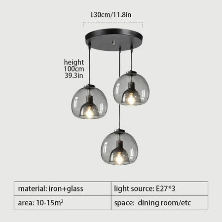 Luminaire Élégant en Fer Forgé et Verre Fumé IL573248-ILLUMEEN.COM