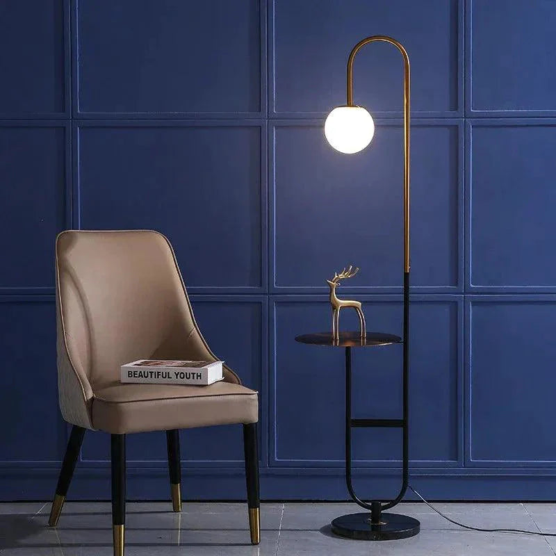 Luminaire Élégant en Fer Noir et Marbre Doré IL572914-ILLUMEEN.COM