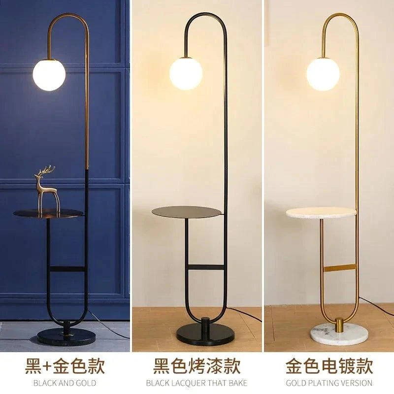 Luminaire Élégant en Fer Noir et Marbre Doré IL572914-ILLUMEEN.COM