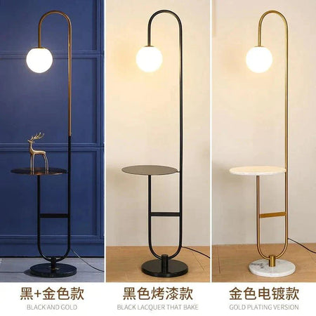 Luminaire Élégant en Fer Noir et Marbre Doré IL572914-ILLUMEEN.COM
