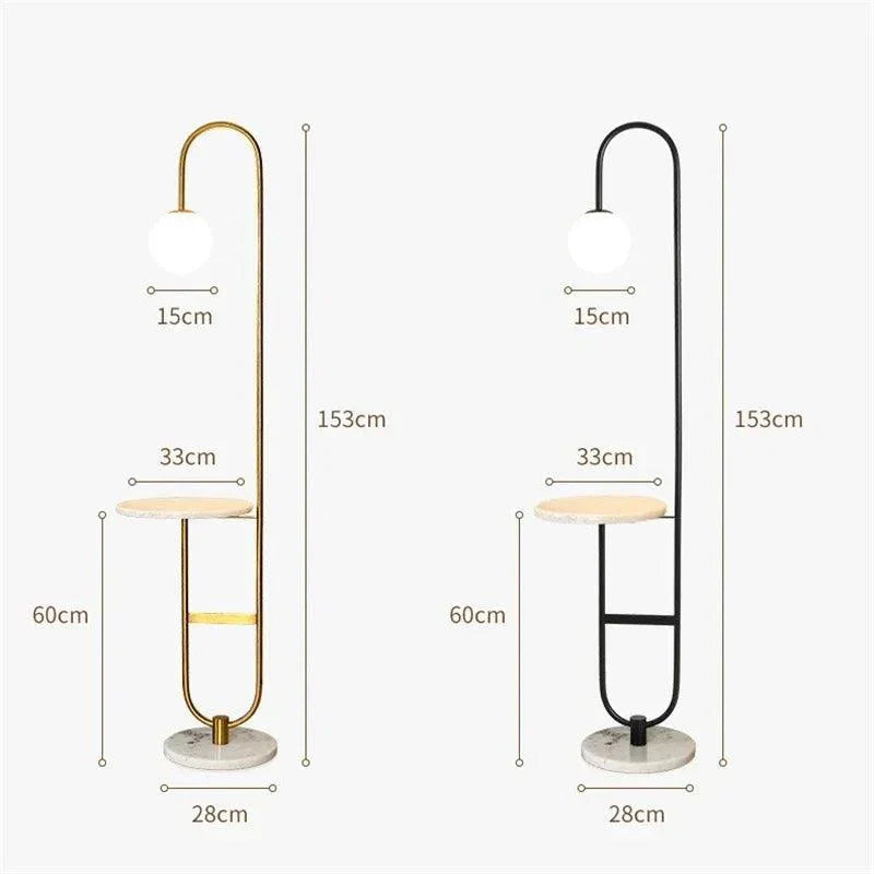Luminaire Élégant en Fer Noir et Marbre Doré IL572914-ILLUMEEN.COM