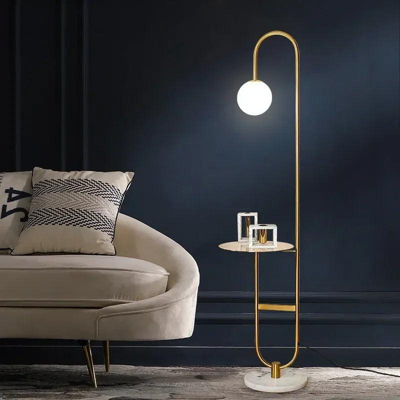 Luminaire Élégant en Fer Noir et Marbre Doré IL572914-ILLUMEEN.COM