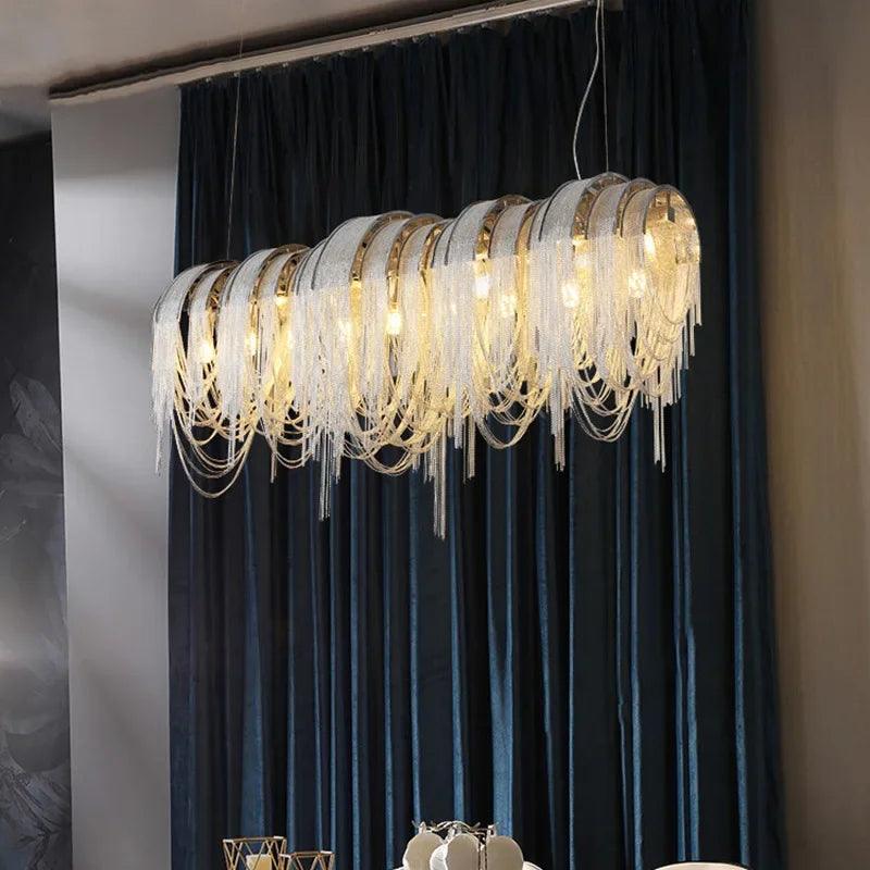Luminaire Élégant en Métal avec Chaîne, IL527314-ILLUMEEN.COM