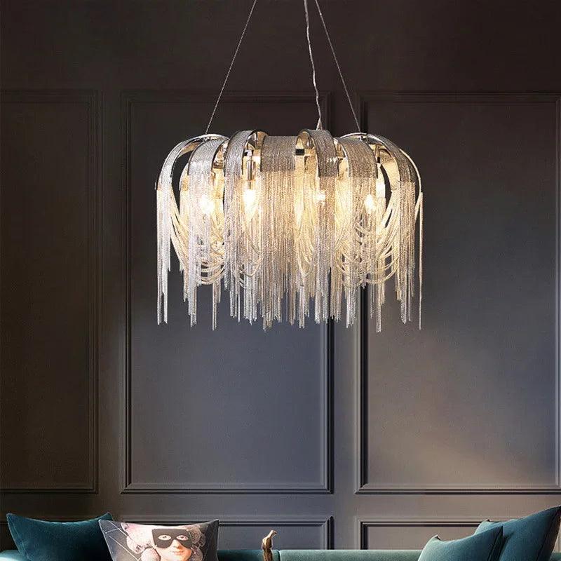 Luminaire Élégant en Métal avec Chaîne, IL527314-ILLUMEEN.COM
