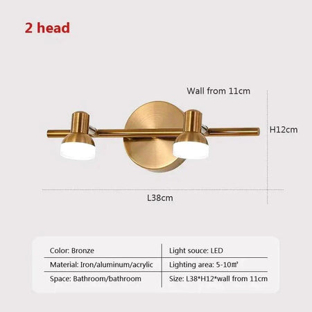 Luminaire Élégant en Métal Doré - IL582639 Applique Murale : Lumière LED en Métal Doré à Deux ou Trois Lampes-ILLUMEEN.COM