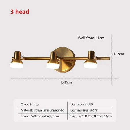 Luminaire Élégant en Métal Doré - IL582639 Applique Murale : Lumière LED en Métal Doré à Deux ou Trois Lampes-ILLUMEEN.COM
