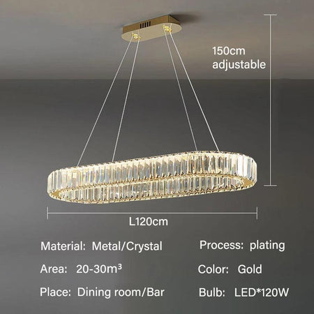 Luminaire Élégant en Métal et Cristal avec Lumière Ajustable IL398574-ILLUMEEN.COM