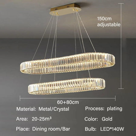 Luminaire Élégant en Métal et Cristal avec Lumière Ajustable IL398574-ILLUMEEN.COM
