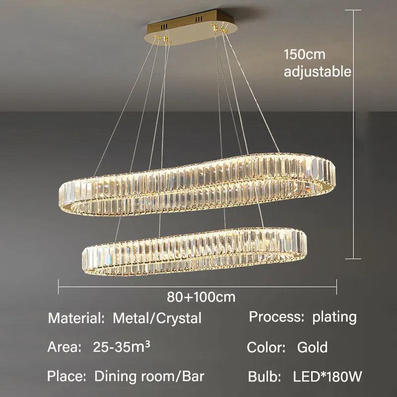 Luminaire Élégant en Métal et Cristal avec Lumière Ajustable IL398574-ILLUMEEN.COM