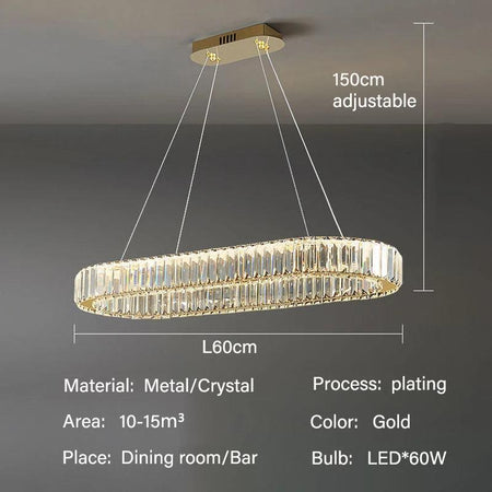 Luminaire Élégant en Métal et Cristal avec Lumière Ajustable IL398574-ILLUMEEN.COM