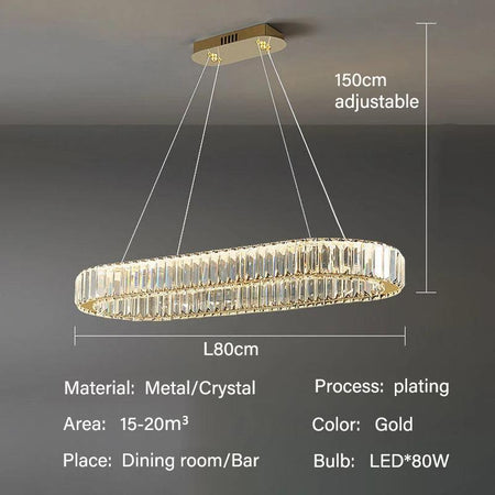 Luminaire Élégant en Métal et Cristal avec Lumière Ajustable IL398574-ILLUMEEN.COM