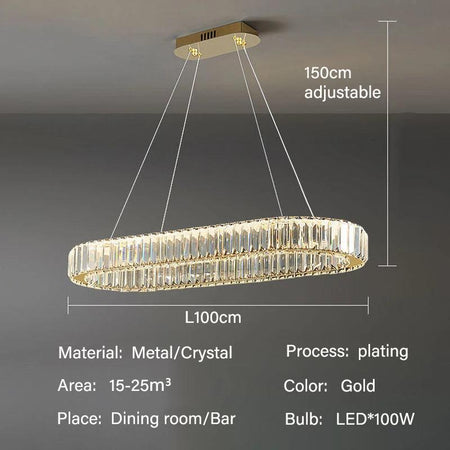 Luminaire Élégant en Métal et Cristal avec Lumière Ajustable IL398574-ILLUMEEN.COM