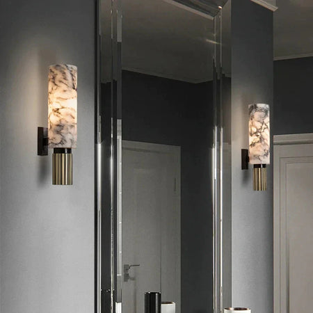 Luminaire Élégant en Métal et Marbre Doré IL482937-ILLUMEEN.COM