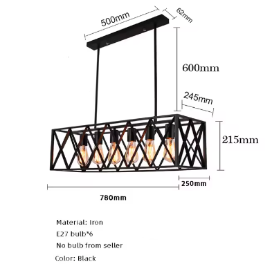 Luminaire Élégant en Métal Noir avec 6 Têtes IL583729-ILLUMEEN.COM