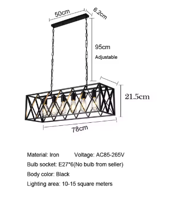 Luminaire Élégant en Métal Noir avec 6 Têtes IL583729-ILLUMEEN.COM