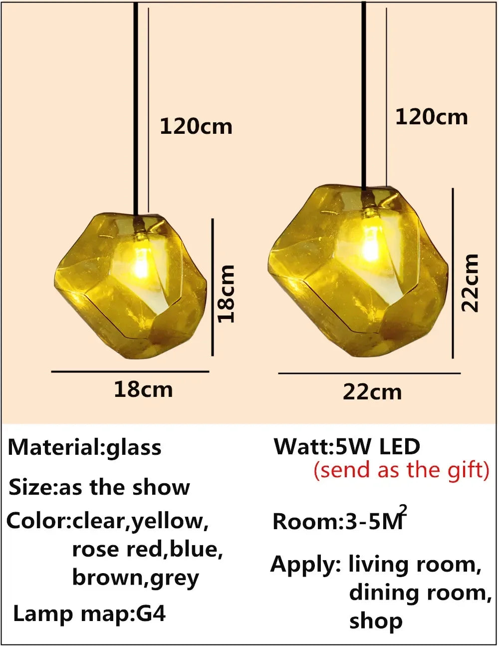 Luminaire Élégant en Pierre de Verre Huangi IL258974-ILLUMEEN.COM