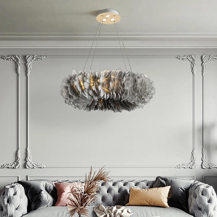 Luminaire Élégant en Plumes d'Oie - IL584297-ILLUMEEN.COM