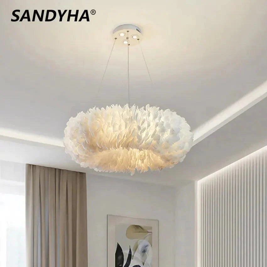 Luminaire Élégant en Plumes d'Oie - IL584297-ILLUMEEN.COM