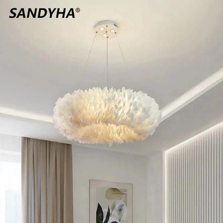 Luminaire Élégant en Plumes d'Oie - IL584297-ILLUMEEN.COM