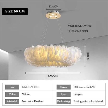 Luminaire Élégant en Plumes d'Oie - IL584297-ILLUMEEN.COM