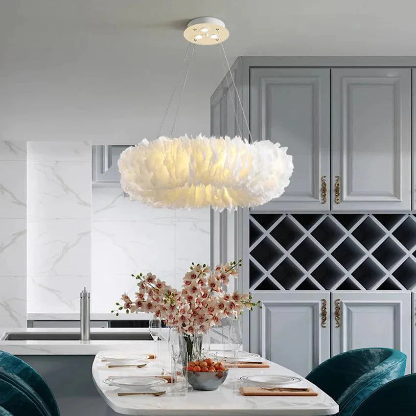 Luminaire Élégant en Plumes d'Oie - IL584297-ILLUMEEN.COM