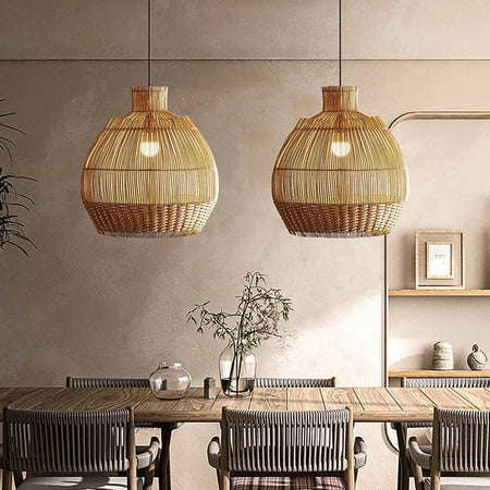 Luminaire Élégant en Rotin Naturel IL582793-ILLUMEEN.COM