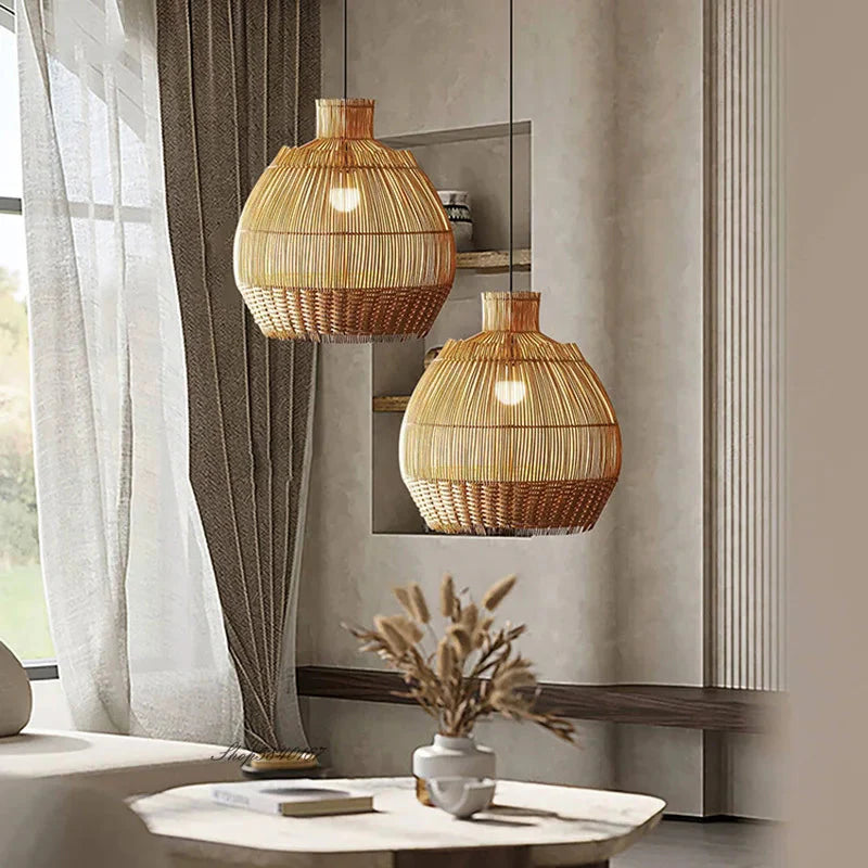 Luminaire Élégant en Rotin Naturel IL582793-ILLUMEEN.COM