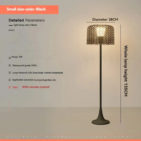 Luminaire Élégant en Rotin Solaire IP54 - IL562839-ILLUMEEN.COM