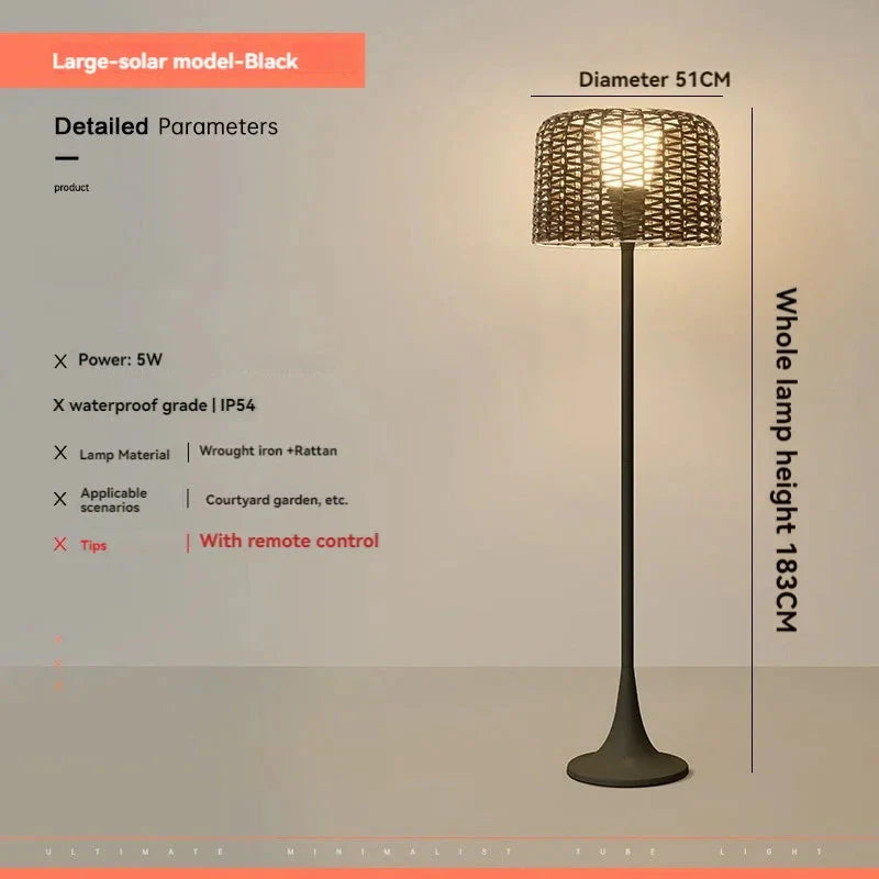 Luminaire Élégant en Rotin Solaire IP54 - IL562839-ILLUMEEN.COM