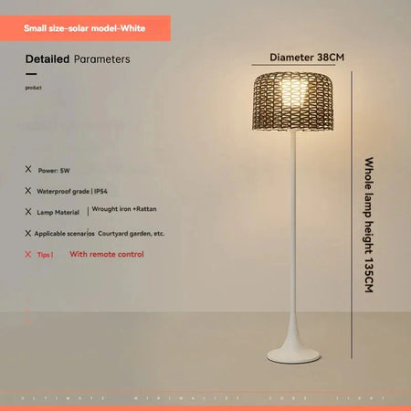 Luminaire Élégant en Rotin Solaire IP54 - IL562839-ILLUMEEN.COM