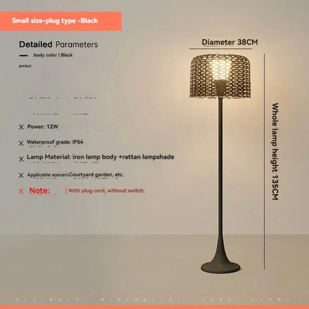 Luminaire Élégant en Rotin Solaire IP54 - IL562839-ILLUMEEN.COM