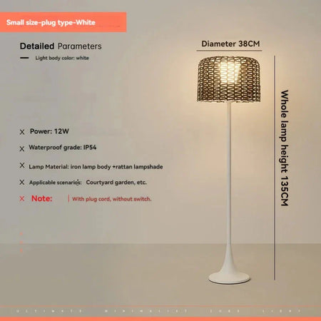 Luminaire Élégant en Rotin Solaire IP54 - IL562839-ILLUMEEN.COM