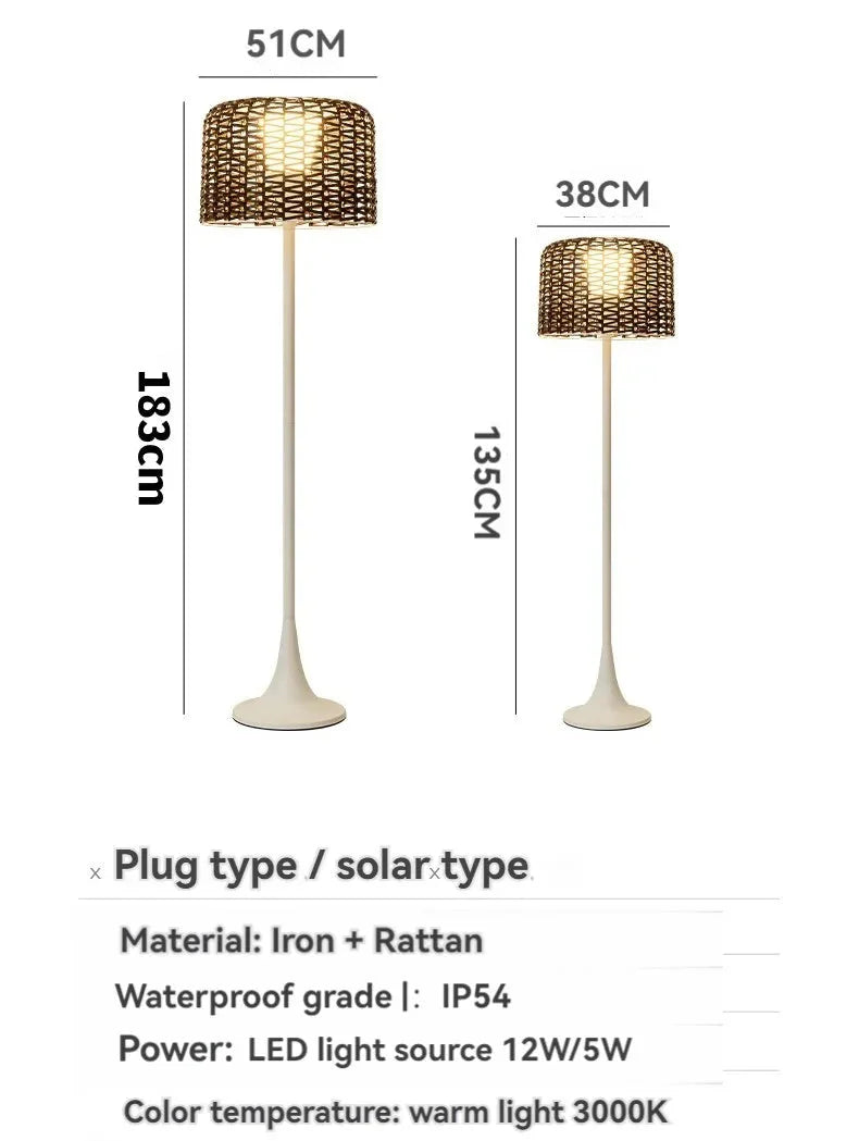 Luminaire Élégant en Rotin Solaire IP54 - IL562839-ILLUMEEN.COM