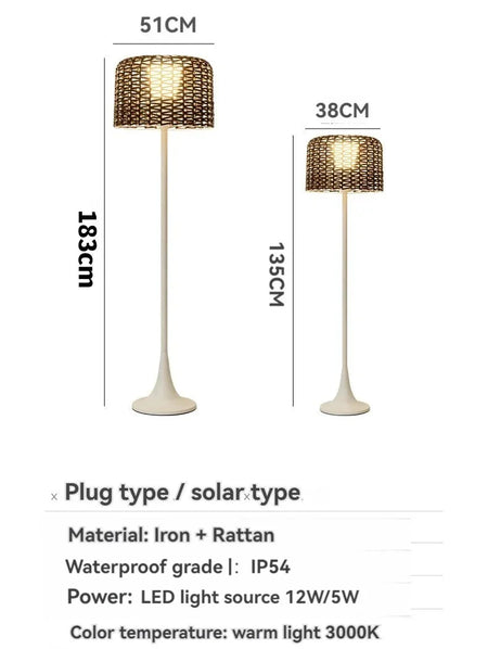Luminaire Élégant en Rotin Solaire IP54 - IL562839-ILLUMEEN.COM