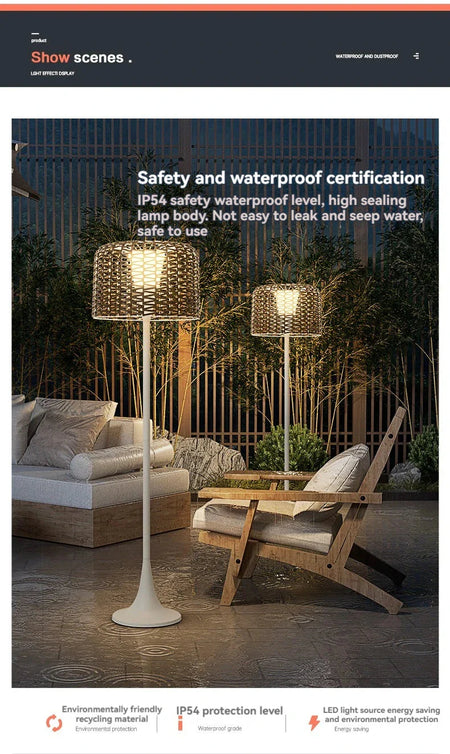 Luminaire Élégant en Rotin Solaire IP54 - IL562839-ILLUMEEN.COM